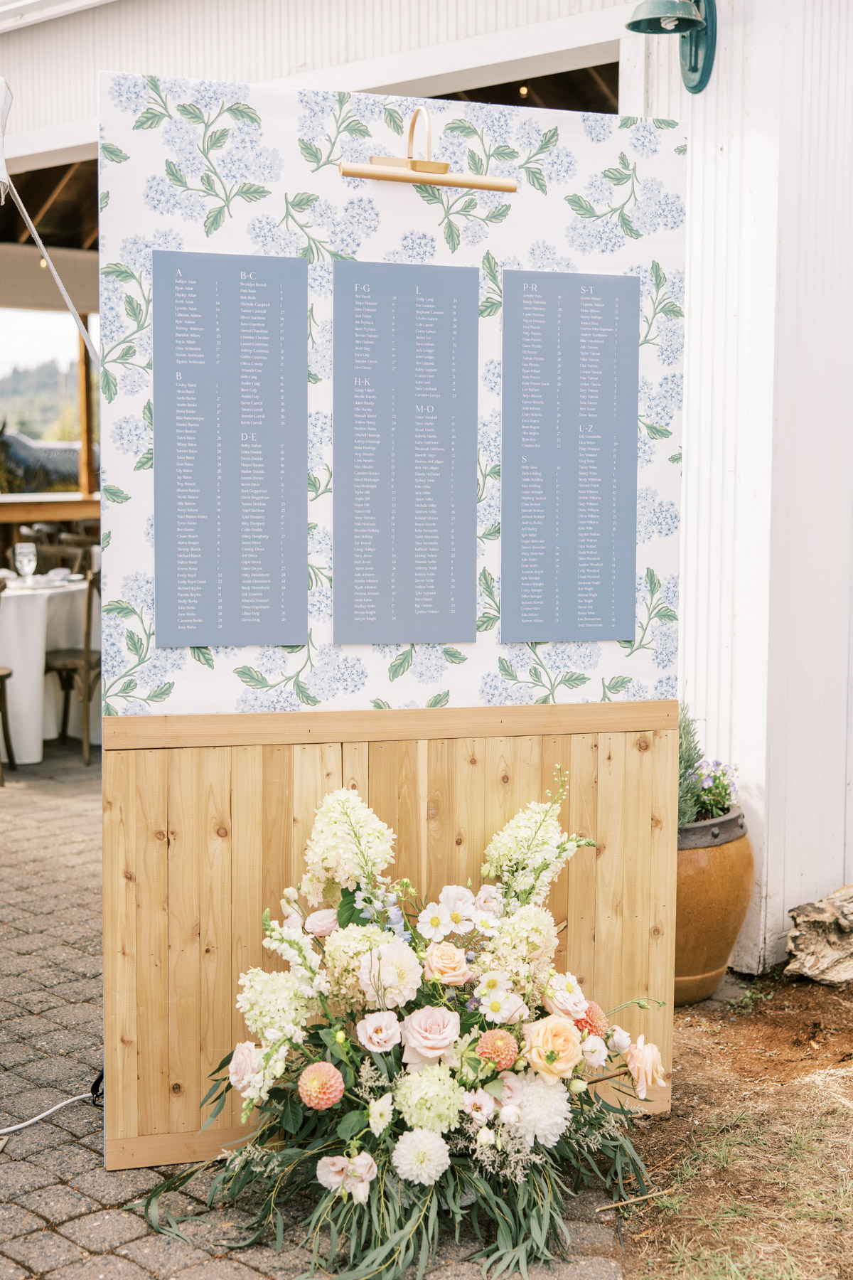 A custom wedding seating chart by Life in Letters